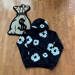 Denim tears New black n white hoodie x large